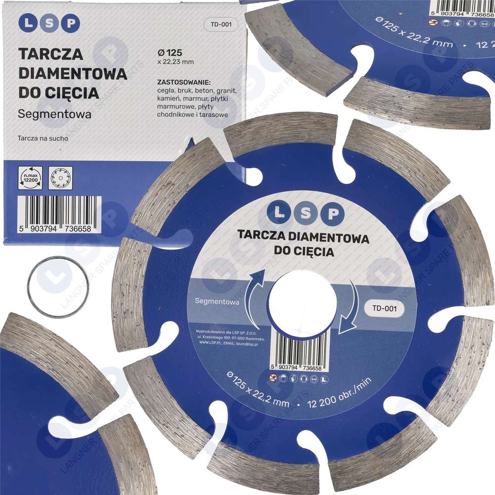 Diamantový kotúč na rezanie betónu, segmentové kocky, 125 MM